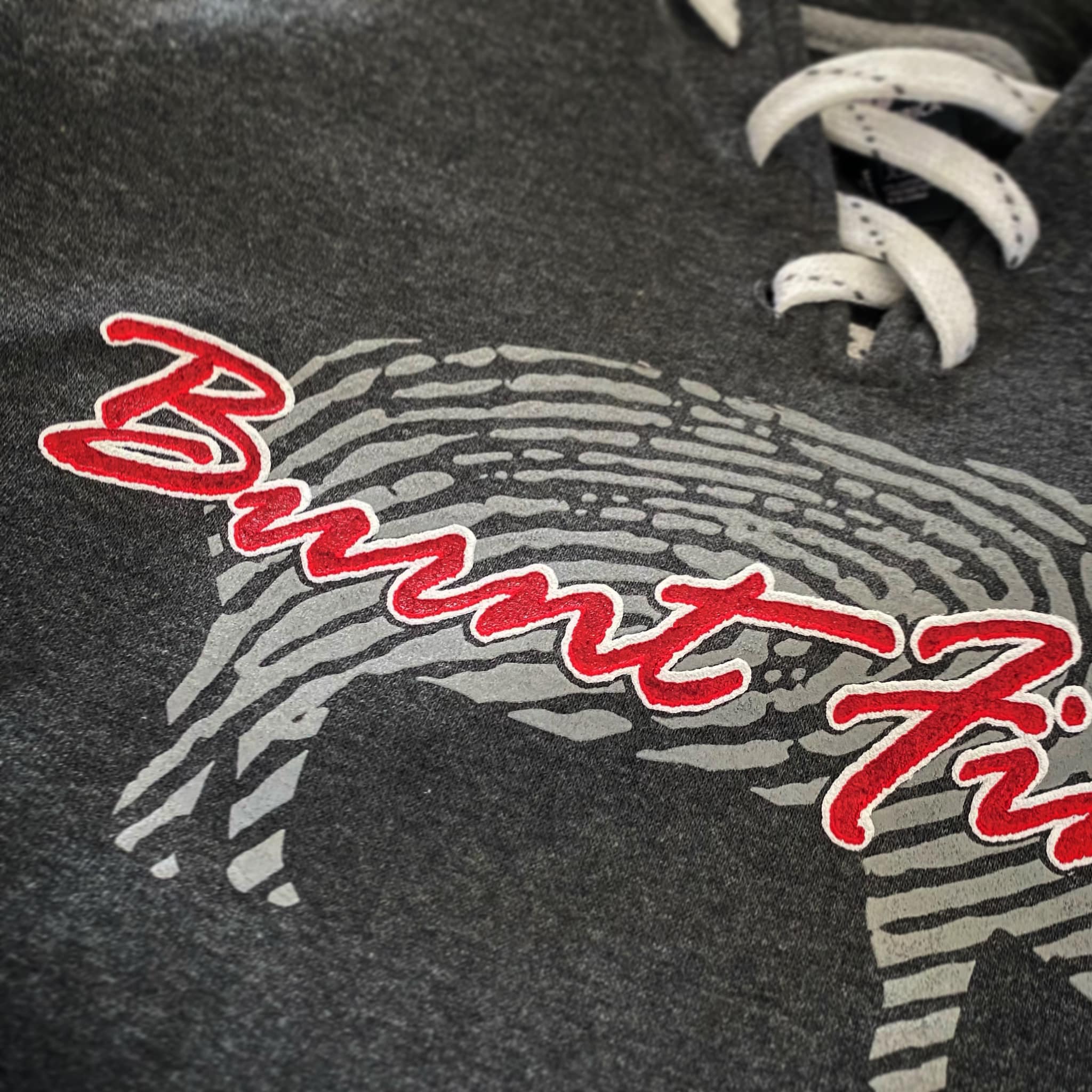 Burnt Finger BBQ hockey hoodie screen printing