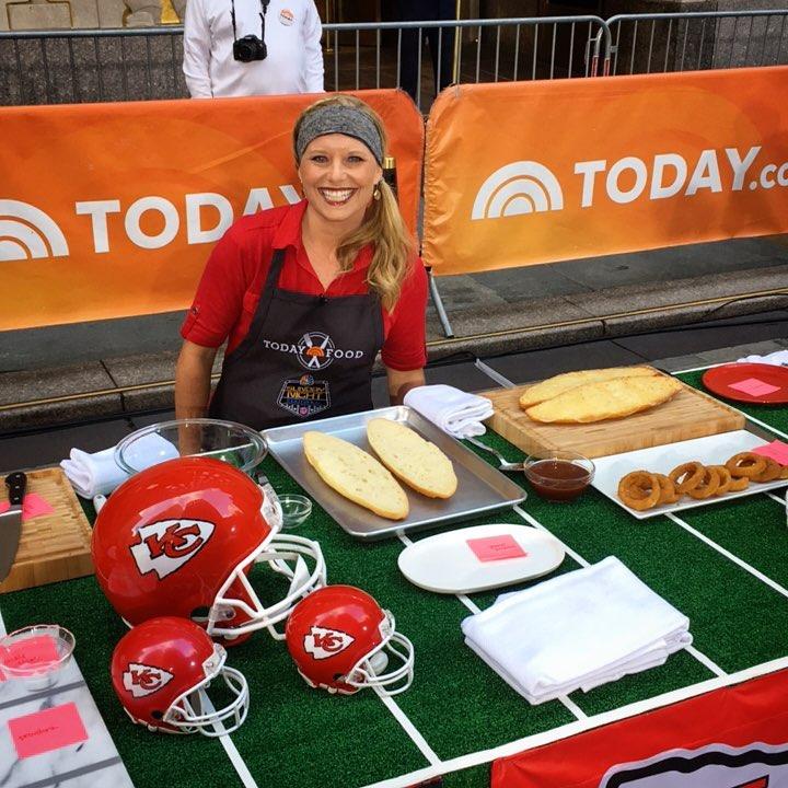 Megan Day cooking a ribwich on the TODAY Show